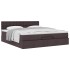 Estructura cama otomana colchón tela marrón oscuro 160x200