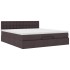 Estructura cama otomana colchón tela marrón oscuro 160x200
