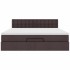 Estructura cama otomana colchón tela marrón oscuro 160x200
