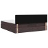 Estructura cama otomana colchón tela marrón oscuro 160x200