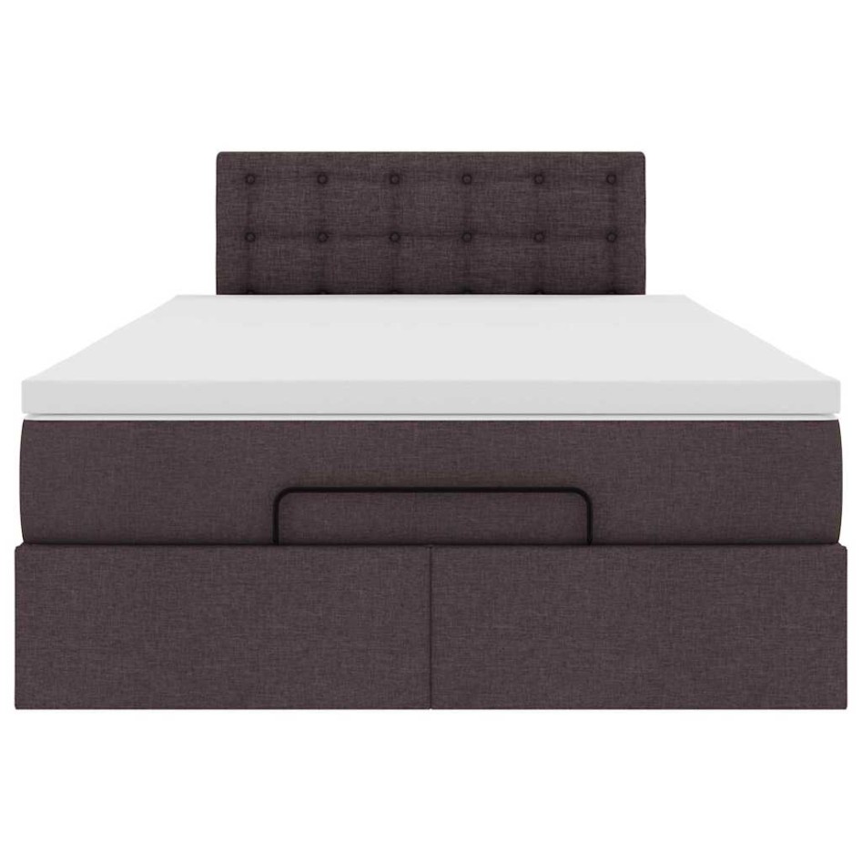 Cama otomana con colchón marrón oscuro 120x200 cm