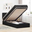 Estructura cama otomana colchón terciopelo negro 90x200 cm