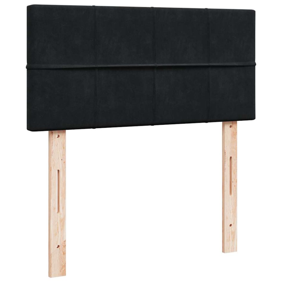 Estructura cama otomana colchón terciopelo negro 90x200