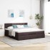 Estructura cama otomana colchón tela marrón oscuro 160x200