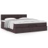 Estructura cama otomana colchón tela marrón oscuro 160x200