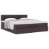 Estructura cama otomana colchón tela marrón oscuro 160x200