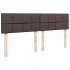 Estructura cama otomana colchón tela marrón oscuro 160x200