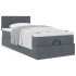 Estructura cama otomana colchón terciopelo gris