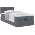 Estructura cama otomana colchón terciopelo gris