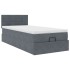 Estructura cama otomana colchón terciopelo gris