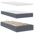 Estructura cama otomana colchón terciopelo gris