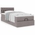 Cama otomana con colchón tela gris pardo 100x200