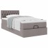 Cama otomana con colchón tela gris pardo 100x200