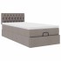 Cama otomana con colchón tela gris pardo 100x200