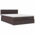 Estructura cama otomana colchón tela marrón oscuro