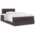 Cama otomana con colchón marrón oscuro 120x200 cm