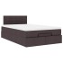 Cama otomana con colchón marrón oscuro 120x200 cm