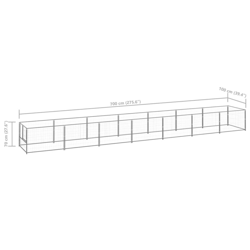 Perrera plateada 7 m²