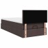 Cama otomana con colchón marrón oscuro 100x200 cm