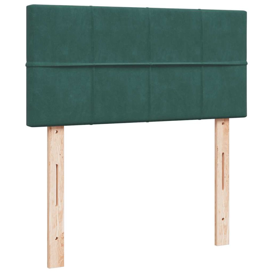 Estructura de cama otomana con colchón terciopelo verde