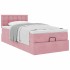 Estructura cama otomana colchón terciopelo rosa
