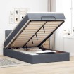 Estructura cama otomana colchón terciopelo gris oscuro