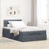 Estructura cama otomana colchón terciopelo gris