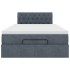 Estructura cama otomana colchón terciopelo gris