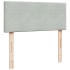Estructura cama otomana colchón terciopelo gris claro