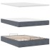 Estructura cama otomana colchón terciopelo gris
