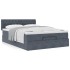 Estructura cama otomana colchón terciopelo gris