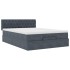 Estructura cama otomana colchón terciopelo gris