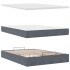 Estructura cama otomana colchón terciopelo gris