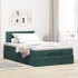 Estructura cama otomana colchón terciopelo verde