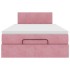 Estructura de cama otomana colchón terciopelo rosa