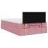 Estructura de cama otomana colchón terciopelo rosa