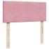 Estructura de cama otomana colchón terciopelo rosa