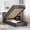 Estructura cama otomana colchón cuero sintético gris 100x200cm