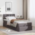 Estructura cama otomana colchón cuero sintético gris
