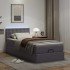 Estructura cama otomana colchón cuero sintético gris 90x200