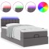Estructura cama otomana colchón cuero sintético gris 90x200