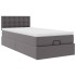 Estructura cama otomana colchón cuero sintético gris 90x200