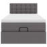 Estructura cama otomana colchón cuero sintético gris 90x200