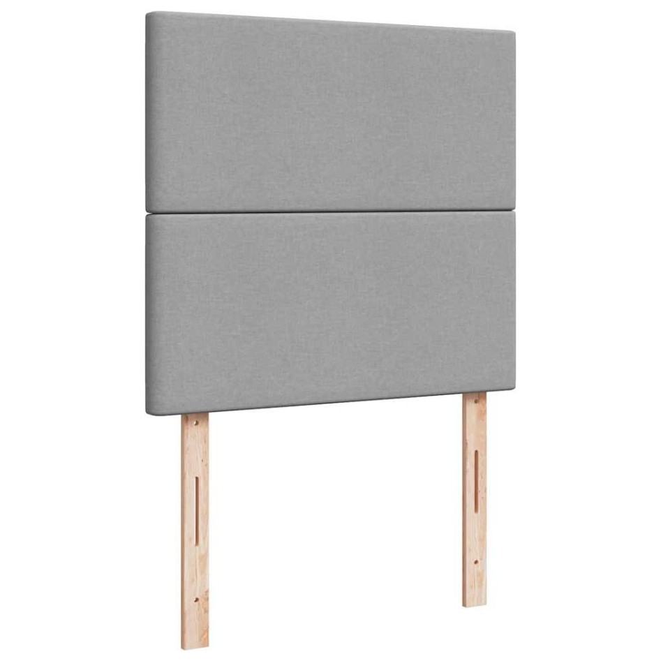 Estructura de cama otomana con colchón tela gris claro