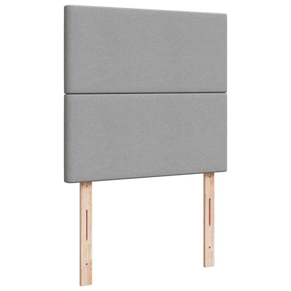 Estructura de cama otomana con colchón tela gris claro