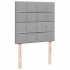 Estructura de cama otomana con colchón tela gris claro
