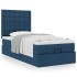 Cama otomana con colchón tela azul 100x200