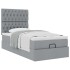 Estructura de cama otomana con colchón tela gris claro