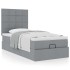Estructura de cama otomana con colchón tela gris claro