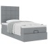Estructura de cama otomana con colchón tela gris claro